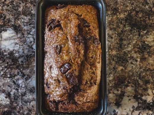 Banana Bread made with Wabanaki Maple Bourbon Barrel Aged Maple Syrup