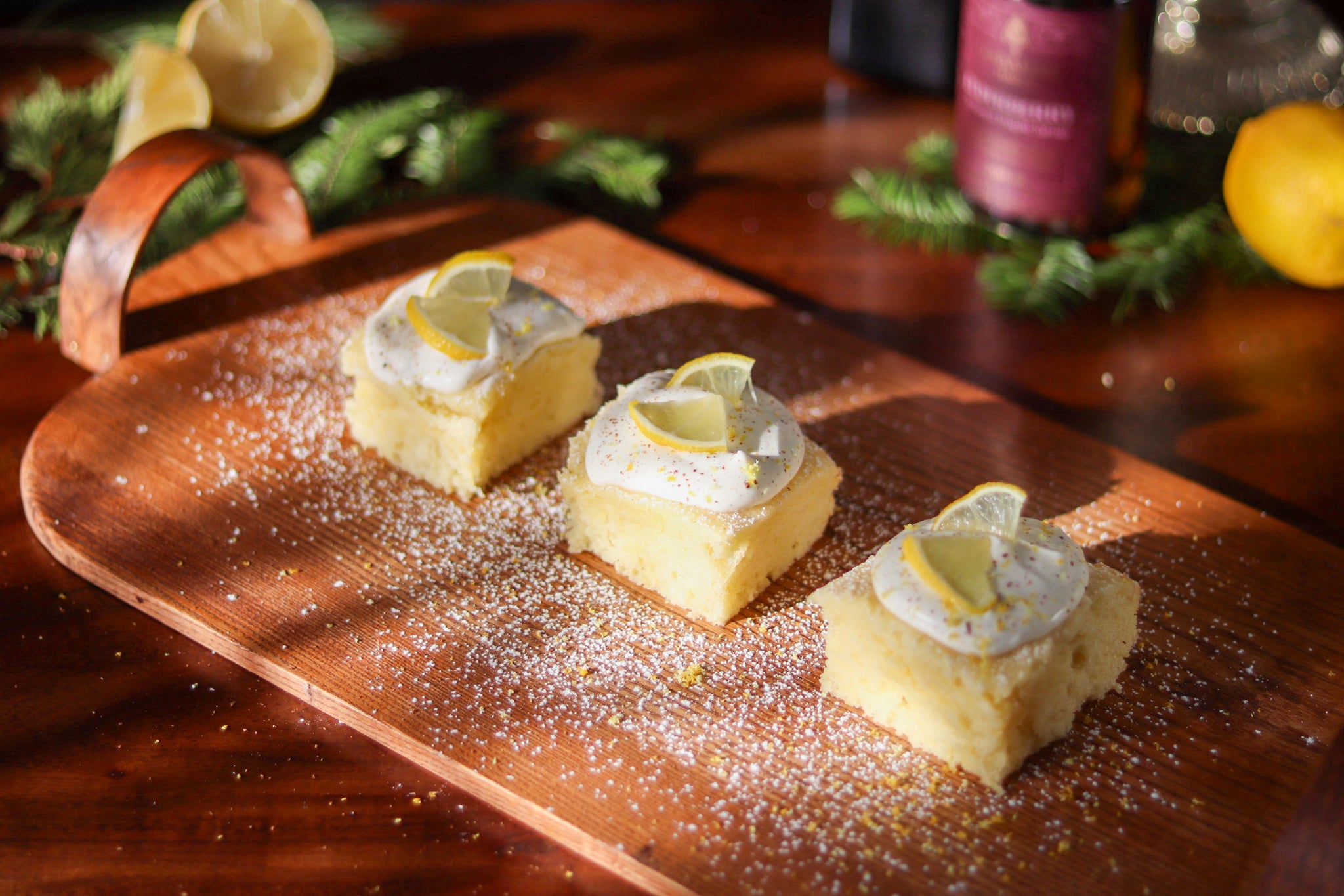 Lemon Olive Oil Cake with Elderberry Infused Maple Syrup