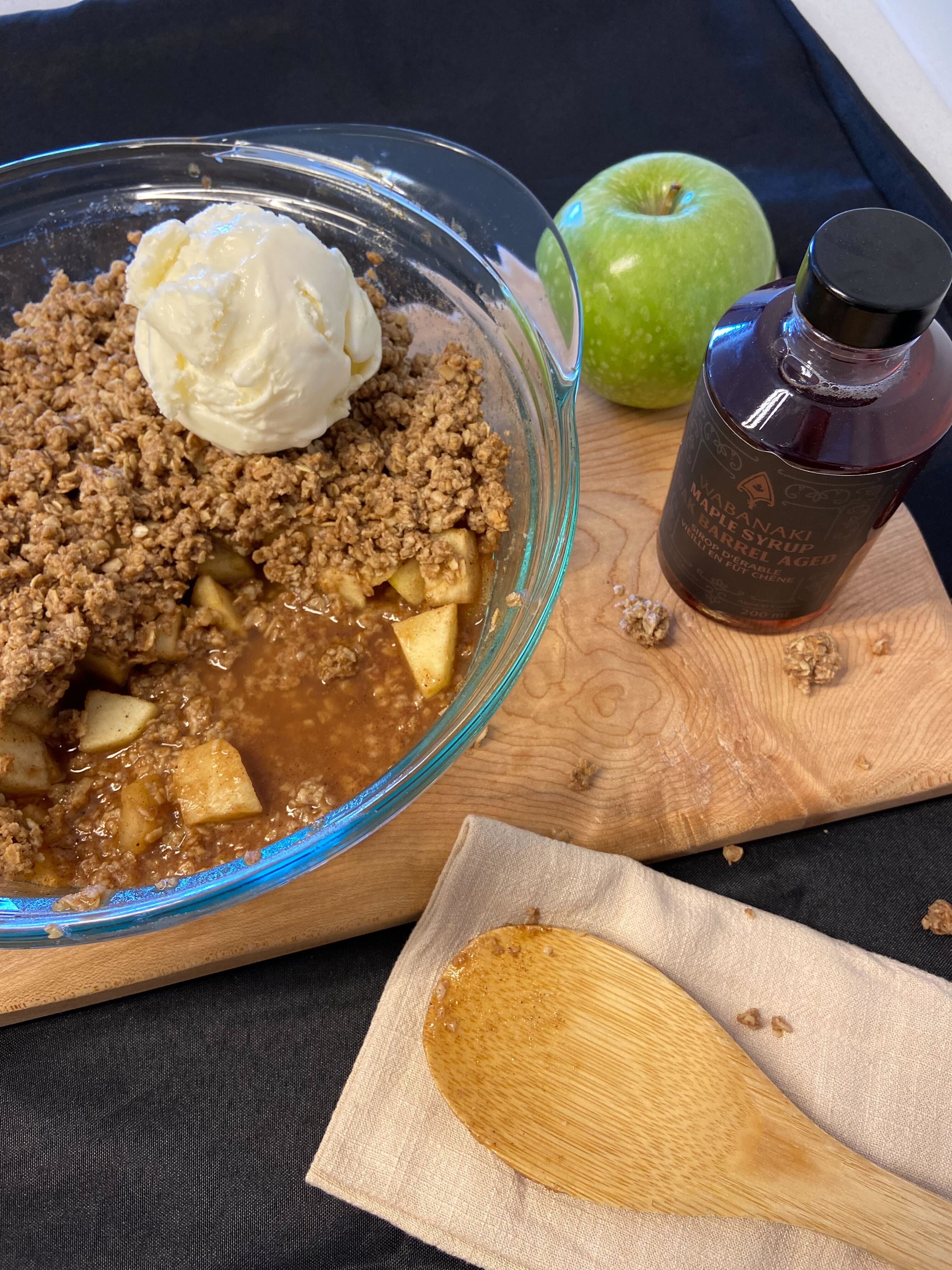 Wabanaki Maple Syrup to create Maple Apple Crumble