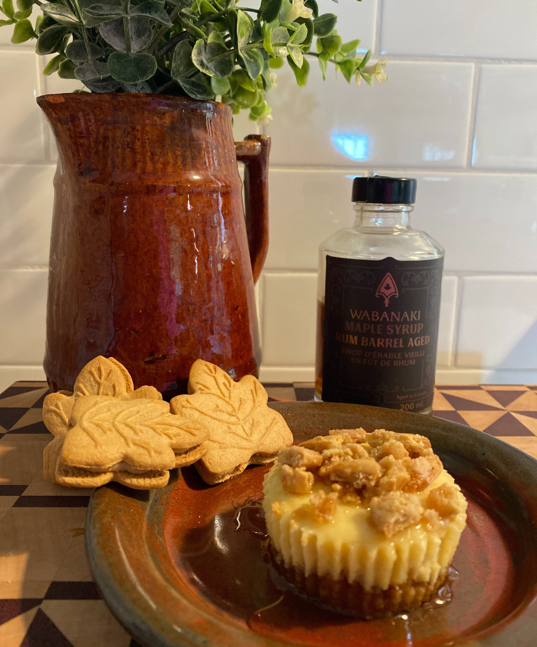 Mini Cheesecakes made with Barrel Aged Rum Maple Syrup