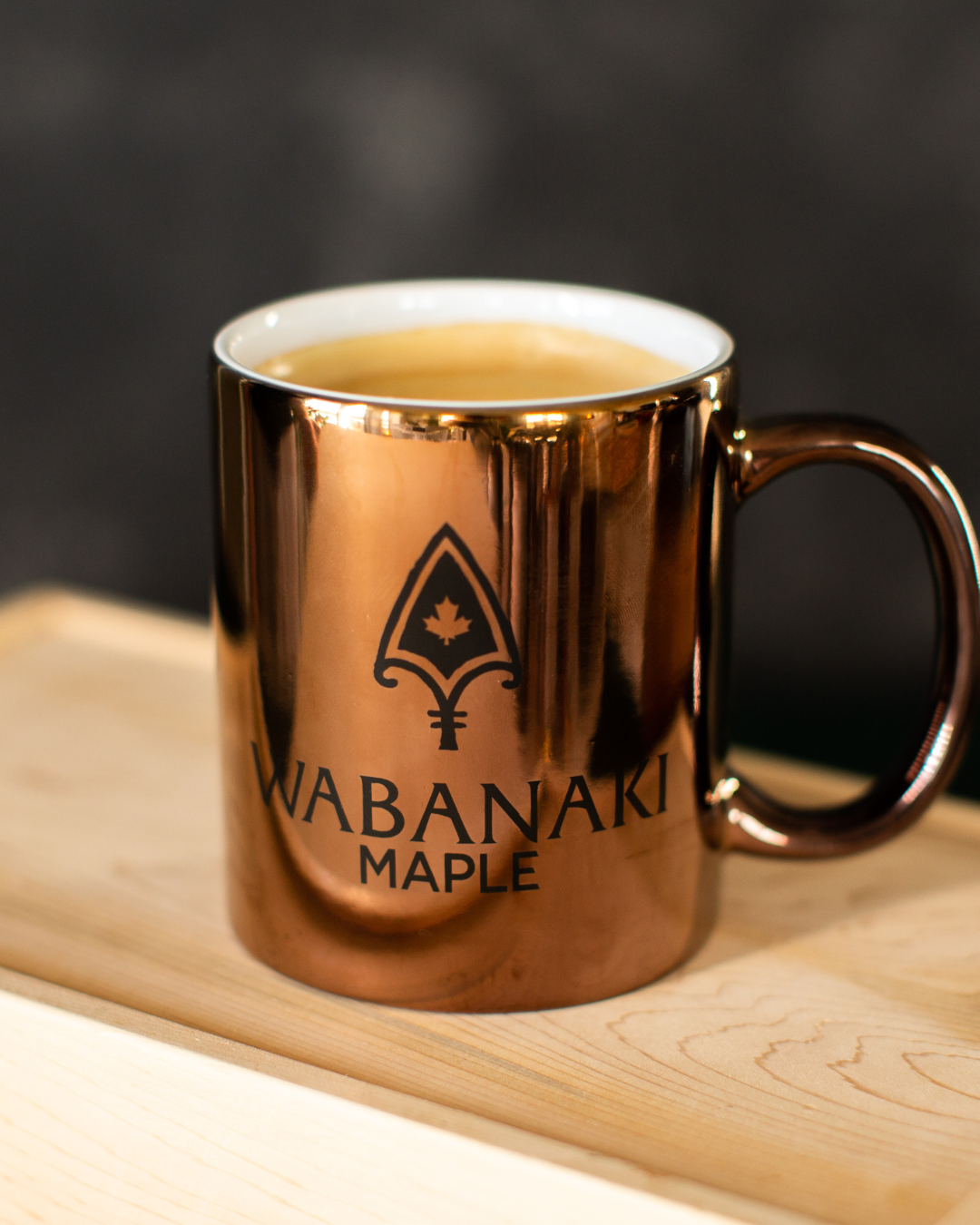 Wabanaki Maple mug with a Pumpkin Spice Latte as the drink in the mug