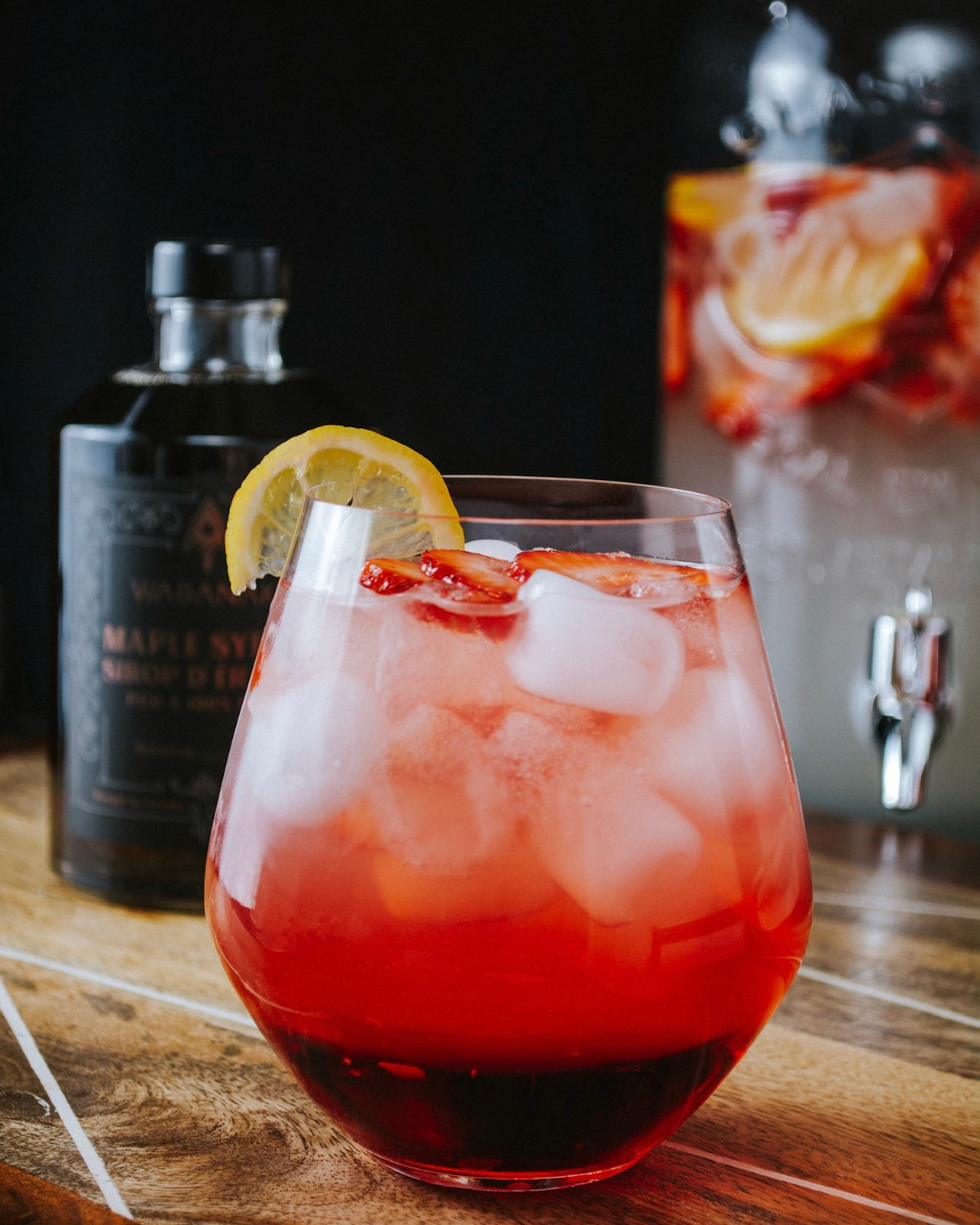 Maple Strawberry Lemonade using Wabanaki Maple, 100% Indigenous, female owned maple syrup