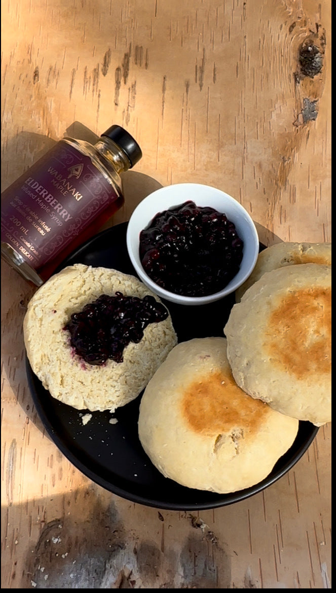 Elderberry Infused Maple Syrup infused with Wild Bluberry Jam