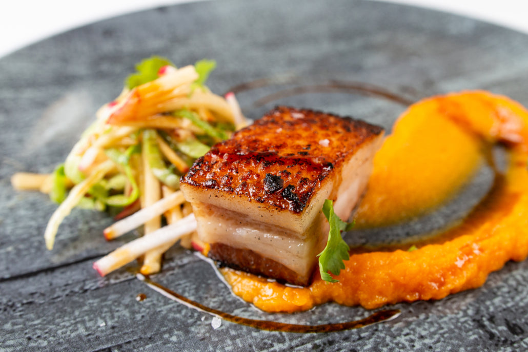 Wabanaki Maple Bourbon Barrel Aged Maple Glazed Pork Belly Recipe. 