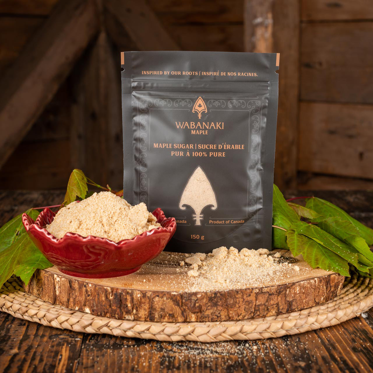 Wabanaki Maple Sugar, 100% Indigenous, Female Owned. This Maple Sugar is Organic Certified.